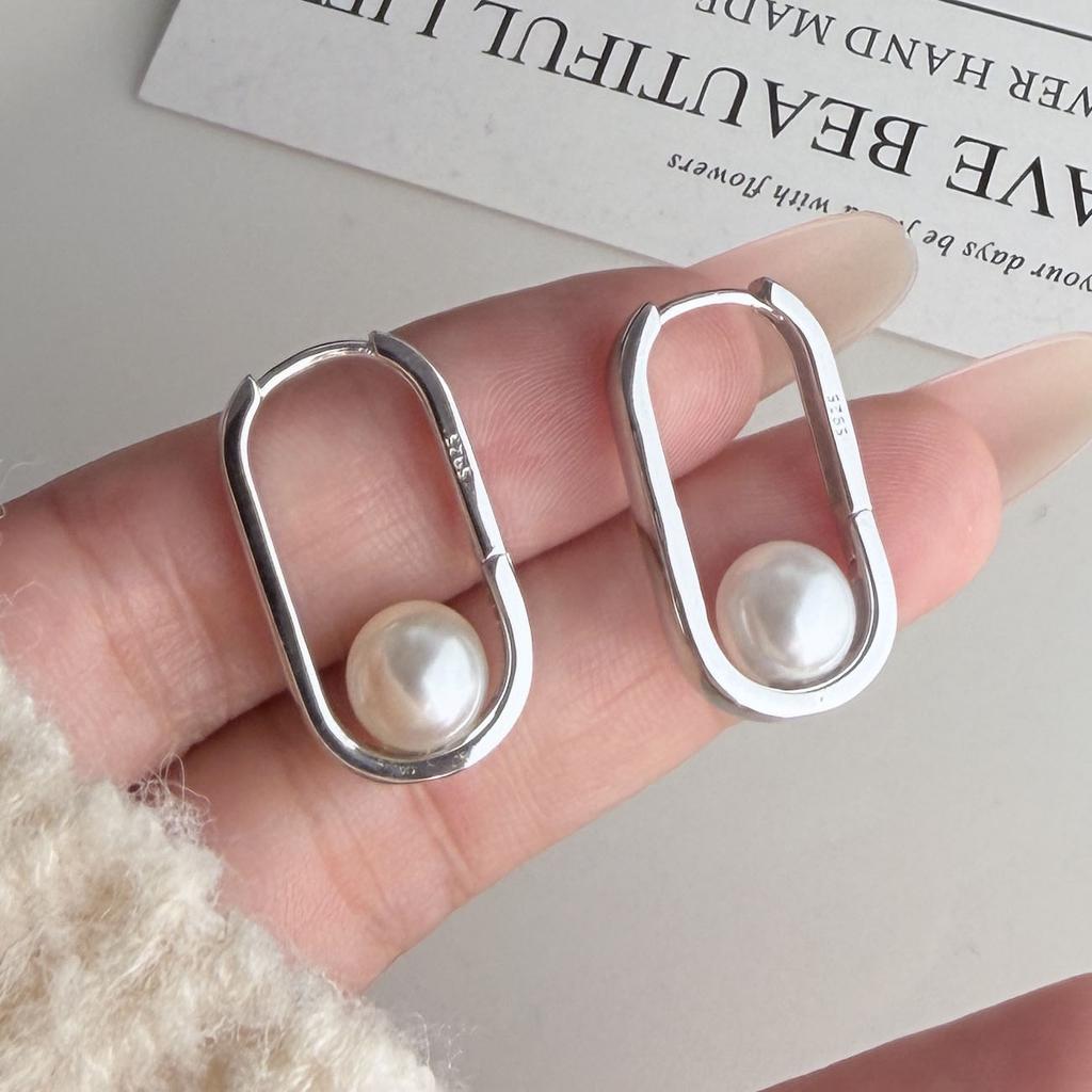 Xiaomi 925 Sterling Silver Earrings For Women Trendy Geometric Pearl Earring Jewelry Prevent Allergy Party Gift Accessories