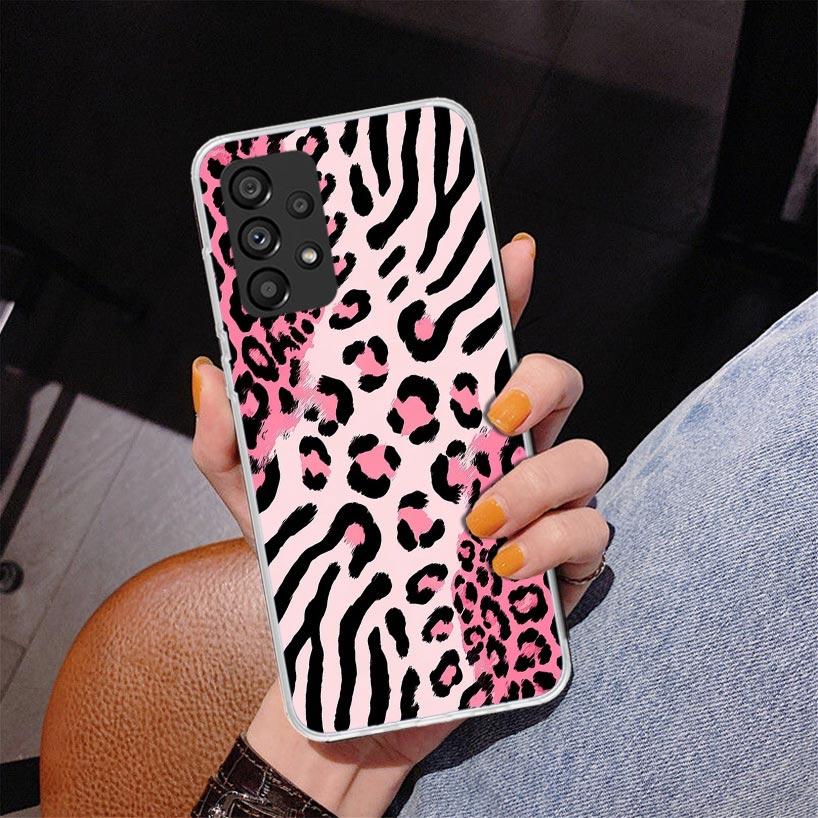 Pink Leopard Print Phone Case For Samsung Galaxy A52 A32 A22 A12 A51 A31 A50S A30S A20S A10S Note 20 Ultra 10 Plus S10 A72 A71 G