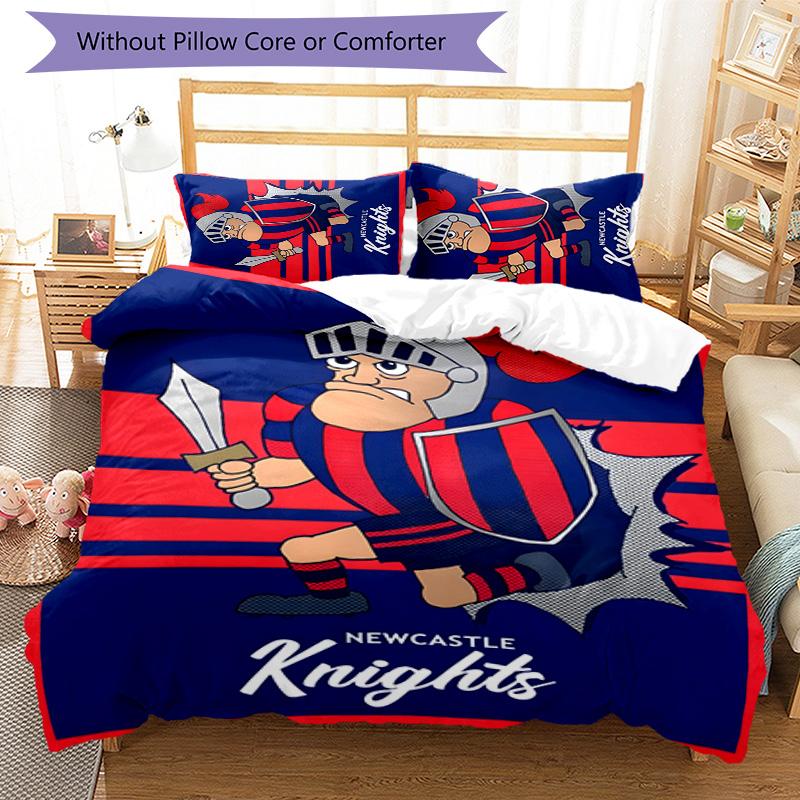 Knights 3pcs Bedding Set Duvet Cover Closure Includes 1 Duvet Cover & 2 Pillowcases for All Seasons Bedroom Home Dorm Decor