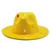 Hat Soft Wool Women Men Graffiti Fedora Hat For Winter Autumn Elegant Lady Gangster Trilby Felt Homburg Church Jazz Hat 55-58CM