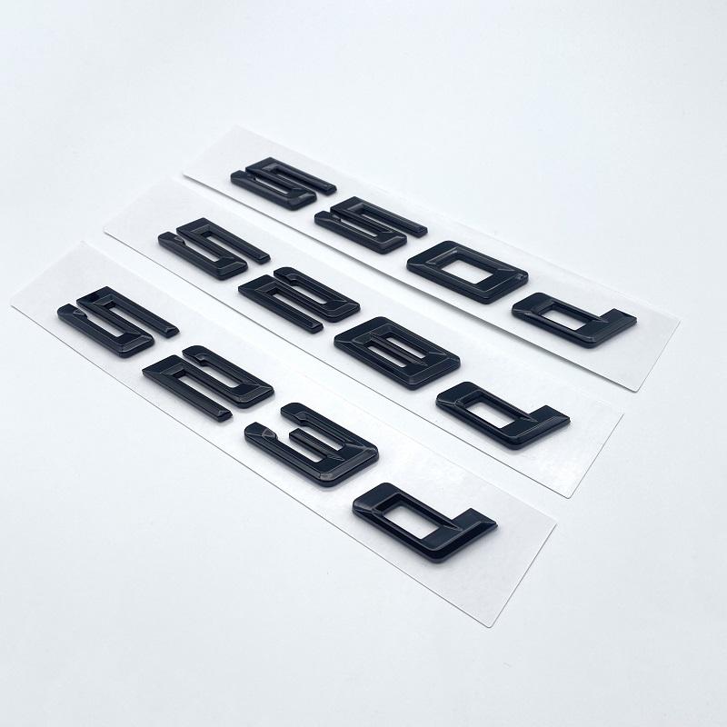 Neue Schriftart, Zahlen, Buchstaben 520d 523d 525d 530d 535d 540d ABS-Emblem für BMW 5 SeriesE39 E60 E61 F10 F11 G30 Kofferraum-Logo-Aufkleber
