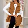 Women's Fuzzy Fleece Vest Casual Oversized Sleeveless Sherpa Jacket Button Down Fluffy Vest for Fall Winter