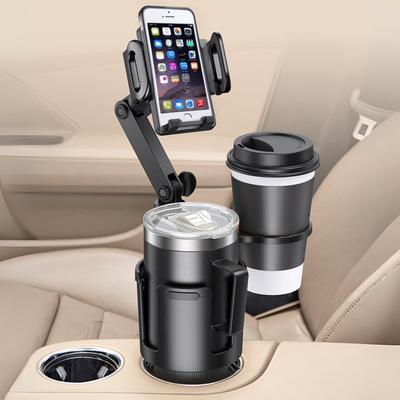 Be Oshare Car Smartphone Car Drink Double Cup 360 Degree Phone Holder with Cup Phone Japanese Staff Support Holder, Holder, Stand, Rotation, Holder,