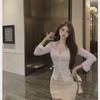 Chic V-neck White Shirt for Women: Slim Fit, French JK Style, Perfect for Early Autumn
