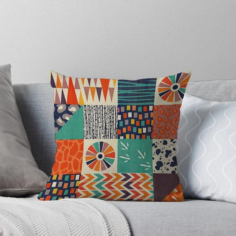 Haus Dekorativ Zuhause Kissenbezug für Sofa Kissenbezug 45*45 Nordisch 40*40cm 40x40cm 50x50 60x60 Wohnzimmer abstrakt schwarz grau