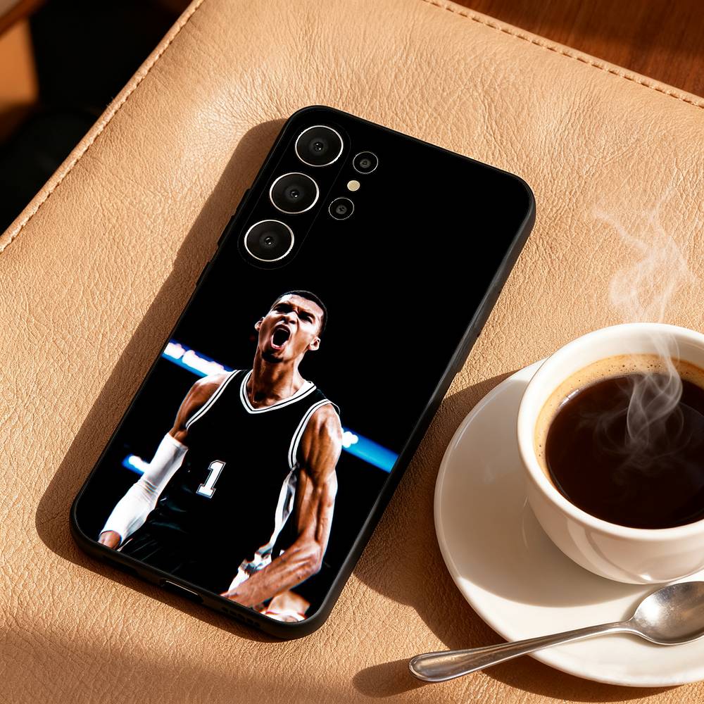 V-Victor W-Wembanyama Phone Case For Samsung S25,24,23,22,30,21,10,9,Ultra,Plus,Lite,FE Soft Black Case
