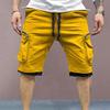 Cargo Shorts Elastic Waist Multiple Pockets Shorts Zipper Drawstring Streetwear Casual Knee Length Summer Shorts Male Clothes