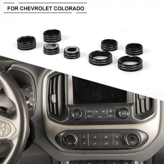 8pcs Center Climate Control Knob Cover Rings For Chevy Colorado/GMC Canyon 2014+