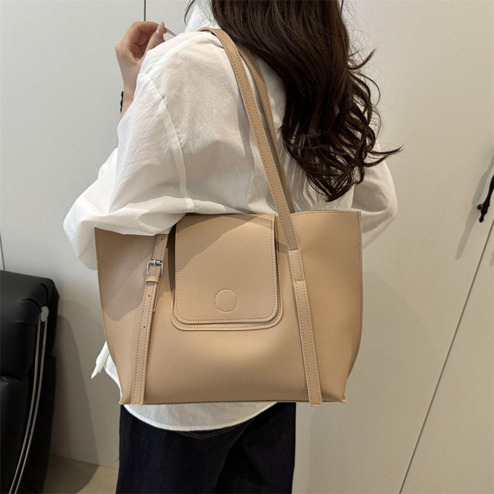 

2pcs/set Versatile Pu Leather Underarm Bag Large Capacity Work Handbag Women Tote Bags Ladies/Girls кавовий