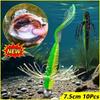 10pcs Set Threaded Light Water Dance Skirt Apron Soft Material Wild Design Needle Tail Swimbait Black Pit Fishing Lure Set