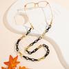Black cool style acrylic ring buckle glasses chain, women's European and American street anti-lost mask chain mask rope
