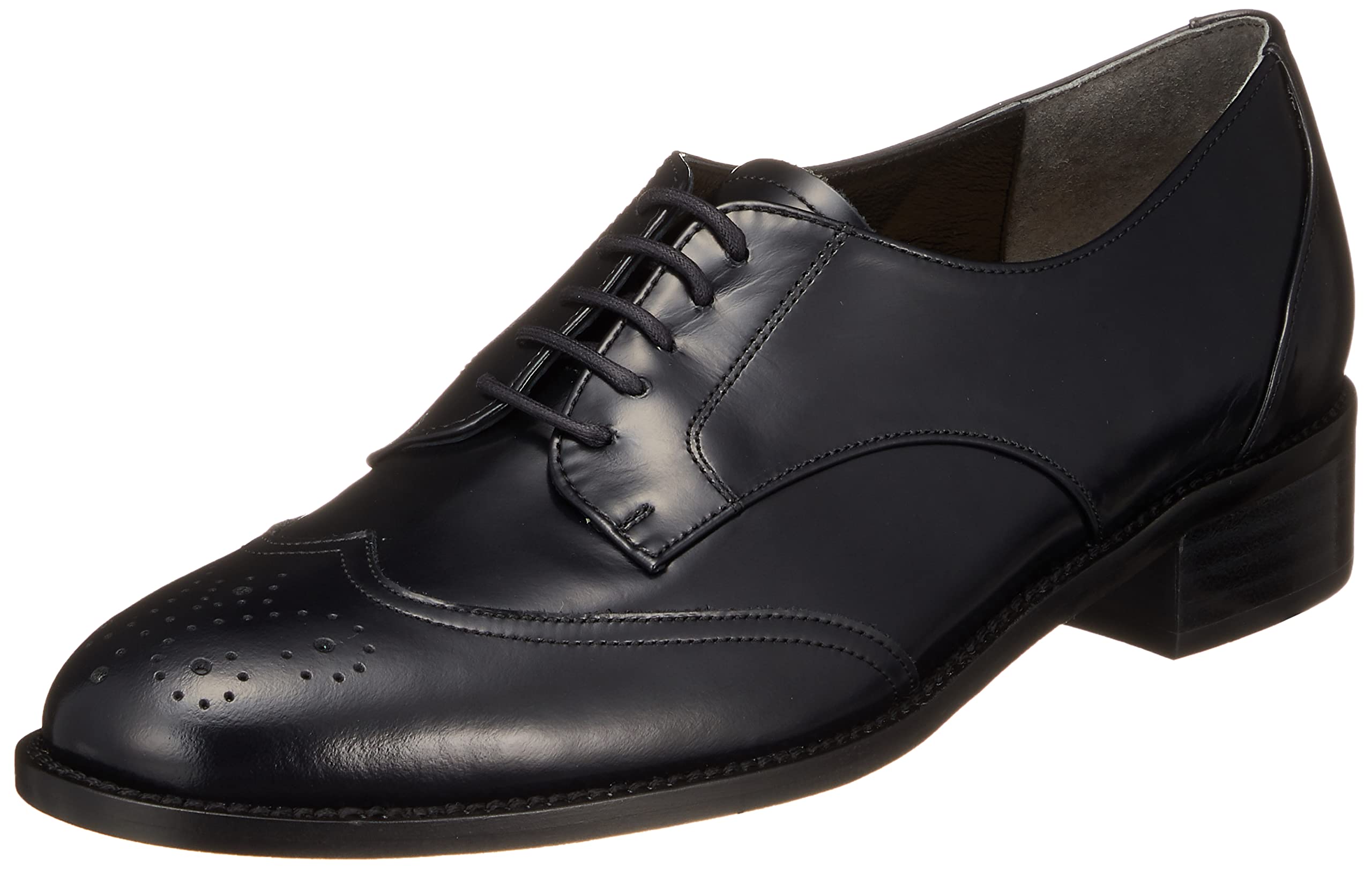 

Carino Wingtip Lace-Up Shoes, Black, Size 24.5