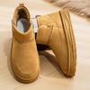 Men Fur Integrated Snow Boots Fleece Lined Cold Proof Warm Chunky Cotton Shoes