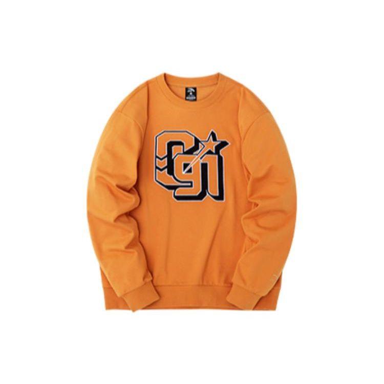 

Anta Флисовый свитер с круглым вырезом и длинными рукавами с принтом логотипа серии Lifestyle, унисекс-толстовка оранжевого цвета 152248725S-3 L