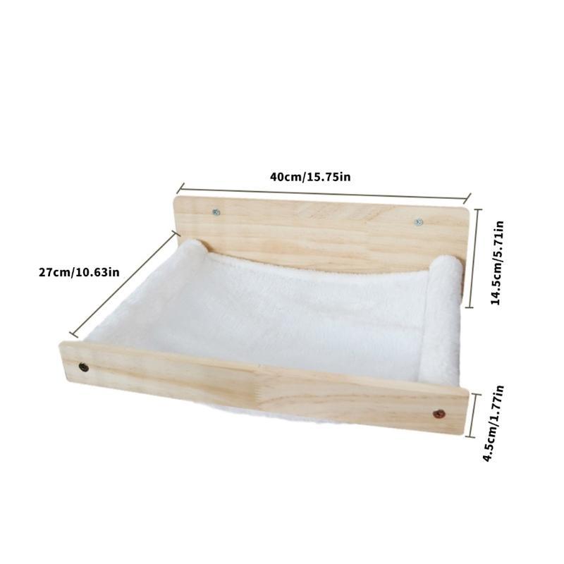 24TE Space Saving Wall Mounted Cats Bed Wooden Structure for Cats Relaxation Easyly Install for Compacts Room