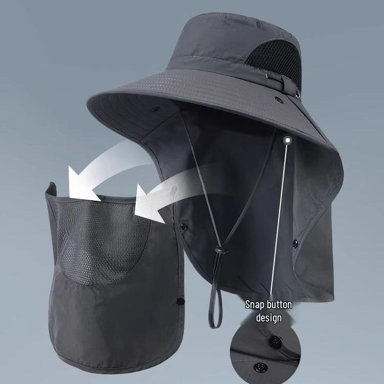 Waterproof UV-Protection Outdoor Sun Hat for Men & Women – Summer Fishing & Cycling Hat with Face & Neck Guard