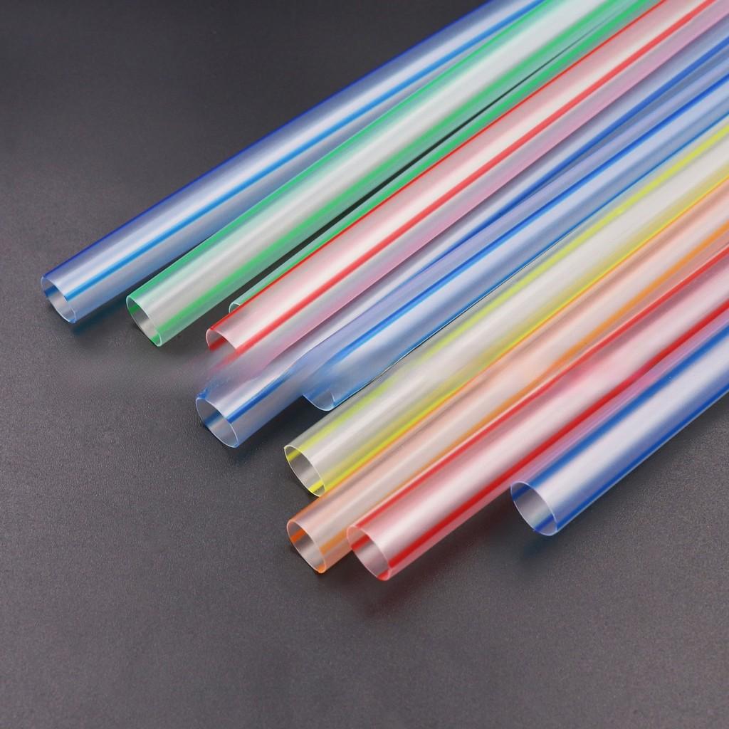 Food Grade Plastic Bubble Tea Straws With Colorful Stripes For Beverage Shops And Home Use