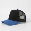 Casquette de baseball à cinq panneaux personnalisée en cuir, daim et mesh, couleurs assorties printemps-été, pour conducteur, respirante, style Trucker pour hommes