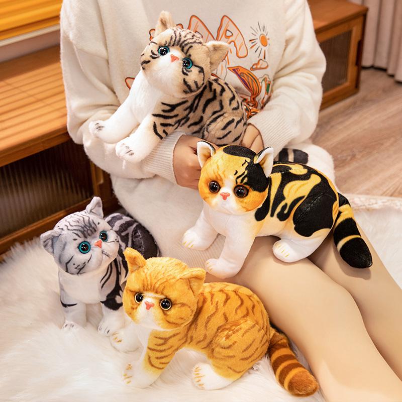 Lifelike Garfield Cats Plush Toys 4 Styles Simulation Stuffed Cute Soft Kitty Doll Pet Kitten Pillow Decoration Birthday Gift