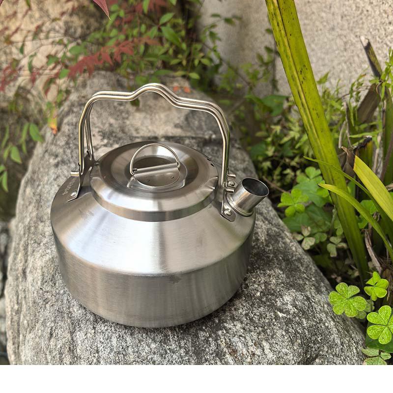 3-Piece 304 Stainless Steel Camping Cookware Set: Kettle, Frying Pan, Cooking Pot with Utensils