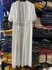 Women's Three Quarter Sleeve Maxi Dress V Neck Elastic Waist Cute Chiffon Beach Cover Up Sundress