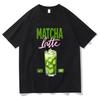 Matcha Latte T Shirt Green Tea Graphic Tee Vintage Aesthetic Harajuku Streetwear Top Funny Food Art Casual Unisex Short Sleeve