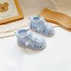 Weiche Sohle Baby Lauflernschuhe im Mori-Stil: Klett-Cartoon-Stoff-Sandalen für Jungen und Mädchen