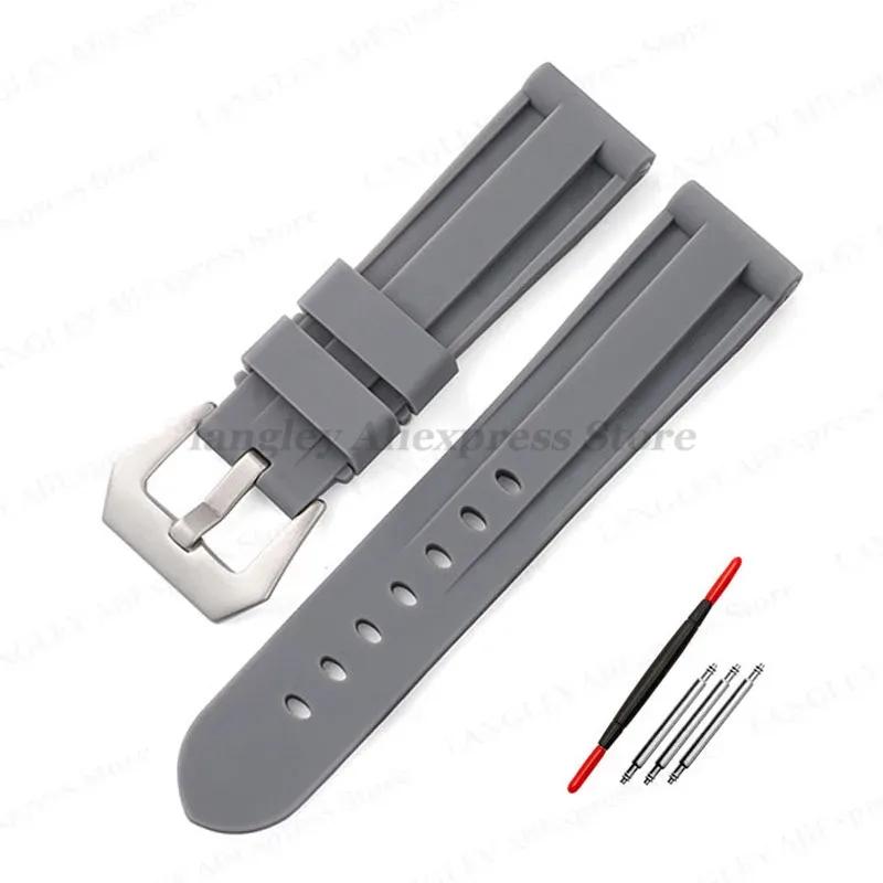 Rubber Watch Band 20mm 22mm 24mm 26mm for Panerai Strap Silicone Bracelet for Omega Mens Women Sport Band Replacement Wrist Band