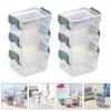 4/6 Stück Transparente Aufbewahrungsbox Wohnzimmer Schreibtisch Aufbewahrungskoffer Stapelbar Magischer Schnallenverschluss Organizer Schmuck Werkzeugteile Etui