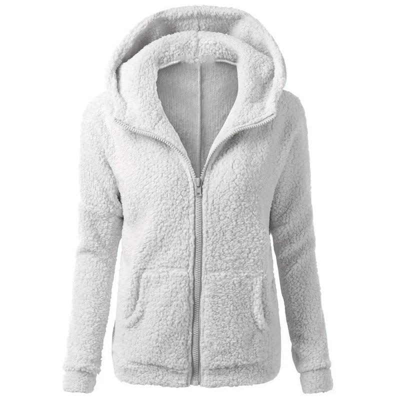 Autumn Winter Warm Jacket Women Hoodie Hooded 2024 Casual Female Hoodies Sweatershirt Zipper Coat Solid Soft Fleece Women Coat
