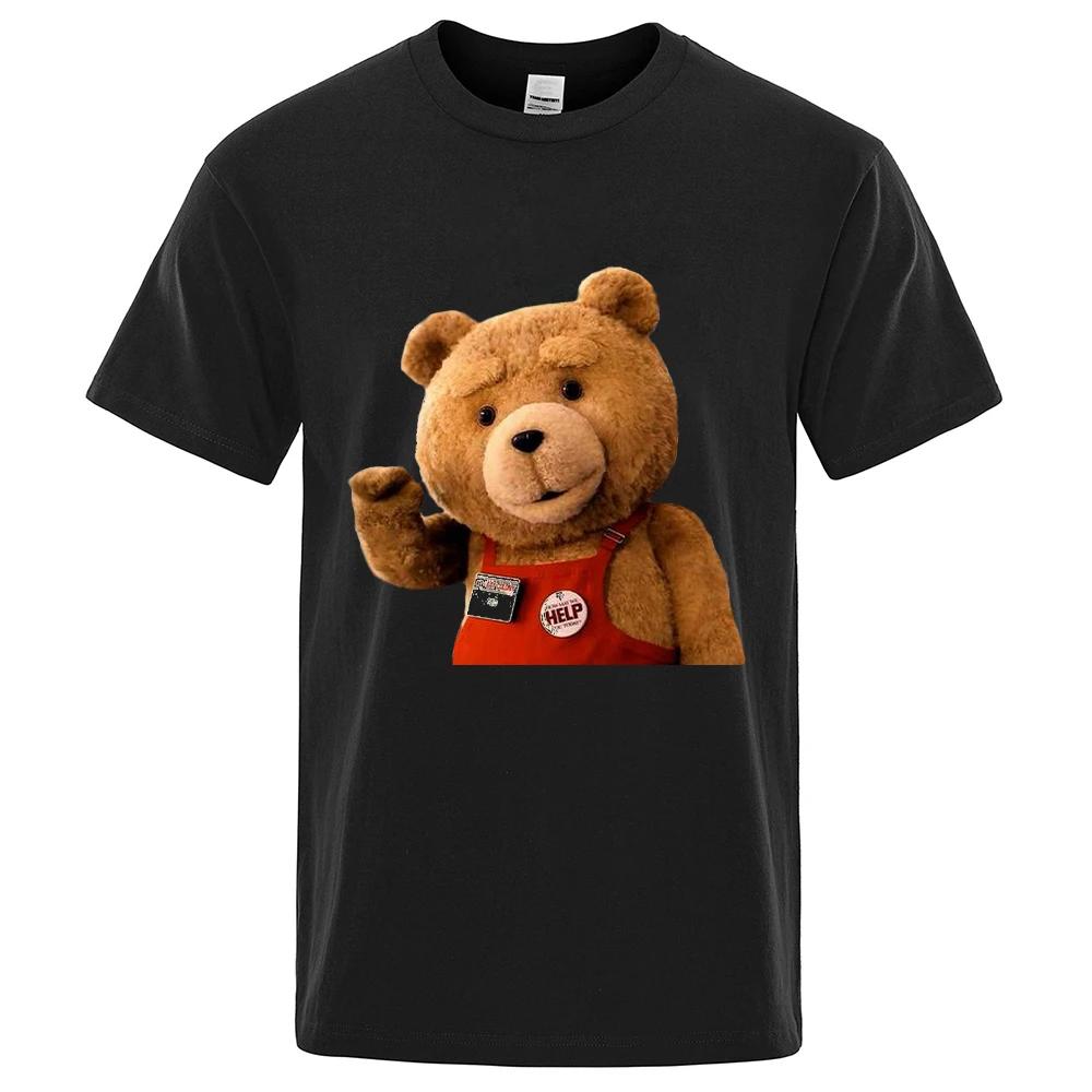 Men's and Women's Short Sleeved Motorcycle T-shirts Cartoon Couple Outfits Unisex Street Clothing Kawai TED2 Bear Designer Y2K