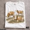 Kuh Vintage 90er T-Shirt, Retro Bauernhoftier Grafik-T-Shirt, Botanisches Weide-Oberteil, Unisex Outdoor-Geschenk, Ästhetisches Rinder-Shirt