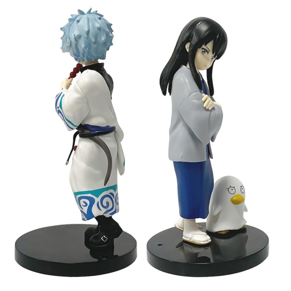 Anime 13cm Silver Soul Pvc Statue Sakata Gintoki Katsura Kotarou Doll Collection Desktop Jewelry Children's Oliday Gifts