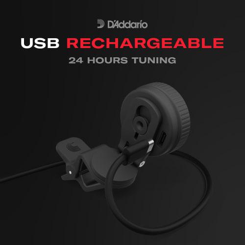 D'Addario Nexxus 360 Rechargeable Headstock Tuner, Chromatic Type, Full-Color Display, PW-CT-26