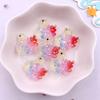 10PCS Resin Colorful Glitter Cartoon Crystal Balloon Bear Rabbit Swan Heart Flower Figurine Flat Back Scrapbook DIY Crafts Decor