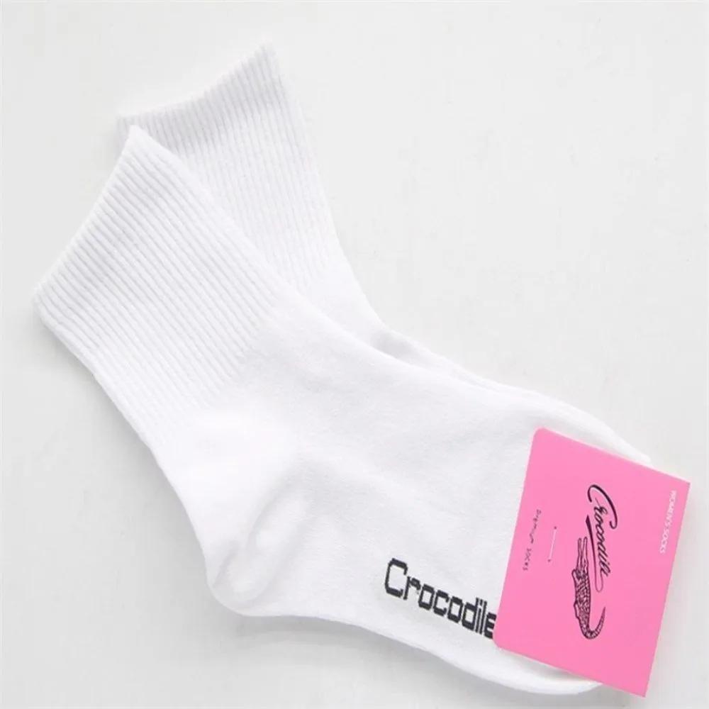Everthams Crocodile Plain Women s Mid-calf Socks White 5P Women s Black Socks Mid-calf White Socks Long Socks
