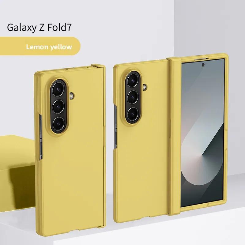 PC Skin Texture Hard Shell Phone Case for Samsung Galaxy Z Fold 7 6 5 3 4 ZFold7 with Hinge Protection Cover