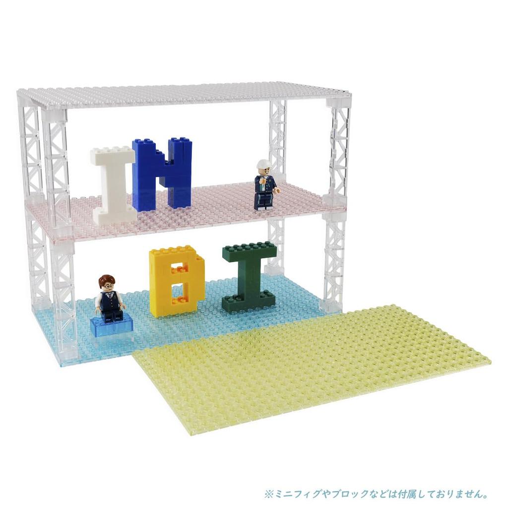 INIBUD Klare Grundplatten-Bauplatte, Klassisch Kompatibel, Doppelseitig, 16x32 Noppen, Transparent, 4 Farben