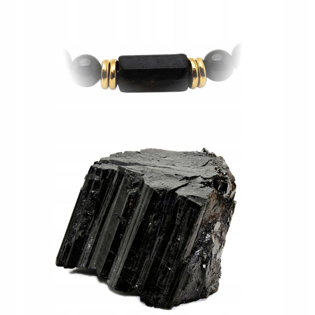 Tourmaline Obsidian Black Lucky Stone Bracelet On a String, Adjustable