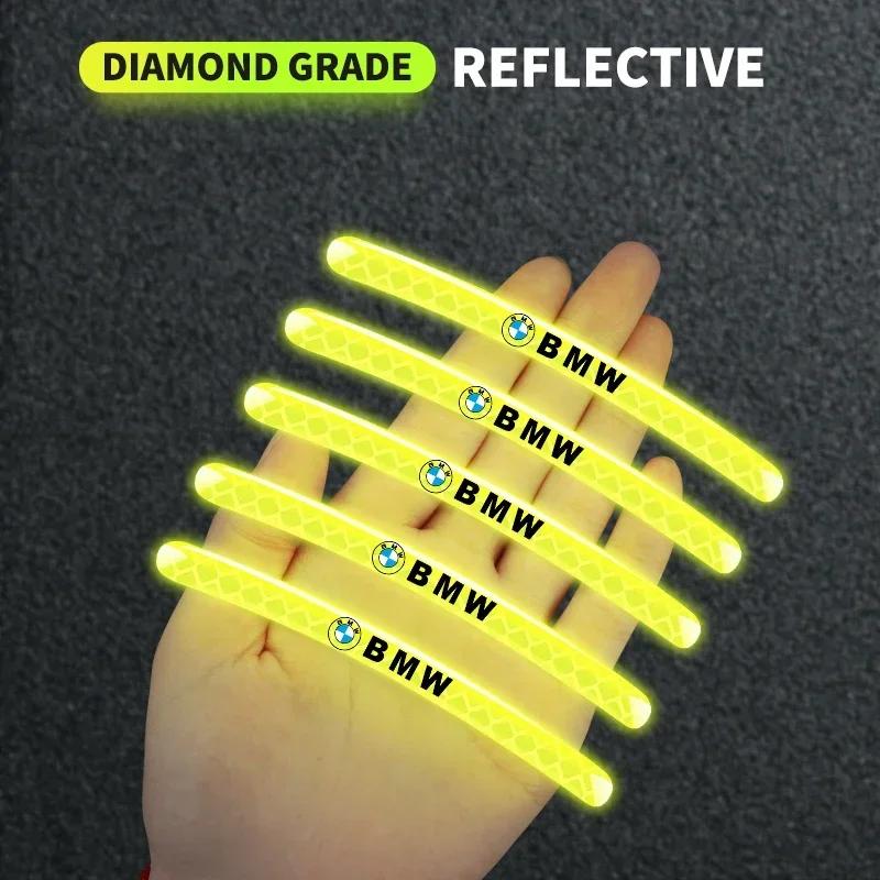 Car Bike Motorcycle Wheel Hub Reflective Stickers For BMW 13 5 Series F20 F21 F22 E87 E88 E90 E60 G30 E84 F10 F30 M X1 X3 X4 GT