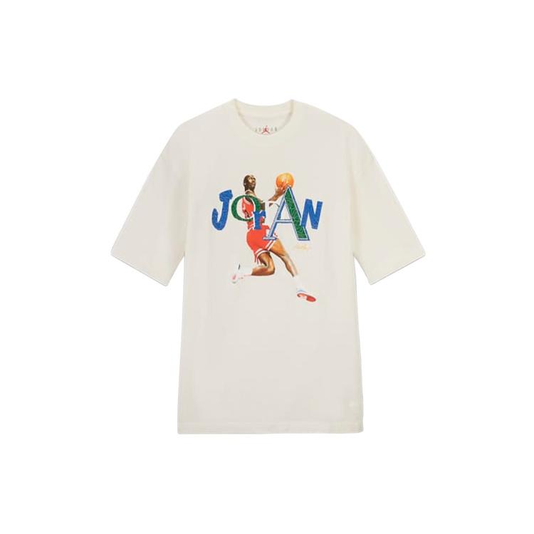 (WMNS) Air Jordan x Aleali May Crossover Printing Basketball Sports Short Sleeve White Women s DH3852-133 L