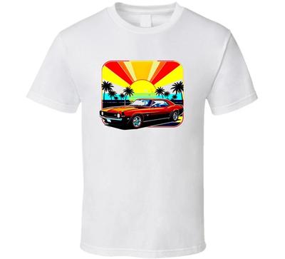 Summer Vibes 69 Camaro Sunset Beach Classic Muscle Car Gift T Shirt