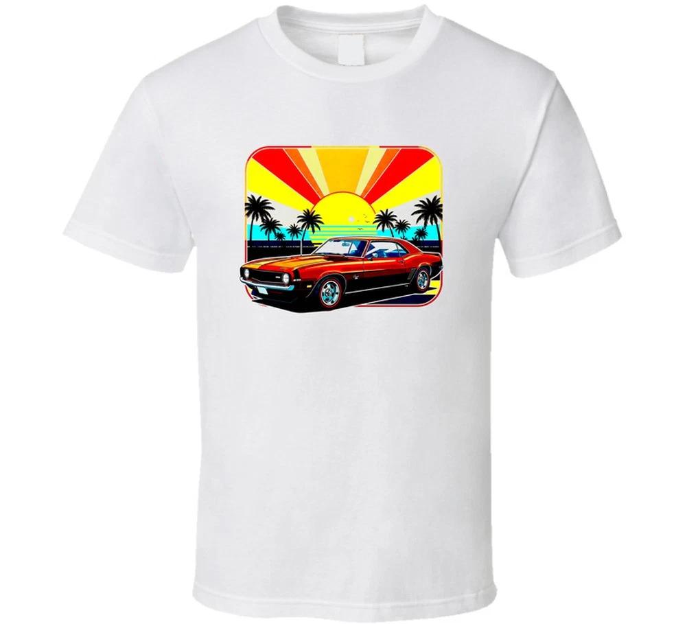 Summer Vibes 69 Camaro Sunset Beach Classic Muscle Car Gift T Shirt M
