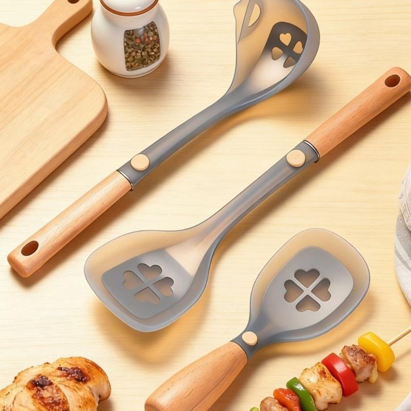 Silicone Spatula Cooking Spoon Heatproof Kitchen Tool With Comfortable Grip Perfect For Sauteing Baking And Serving
