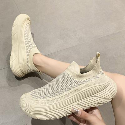 Women Casual Shoes Fashion Breathable Walking Mesh Flat Shoes Sneakers Women  Vulcanized Shoes White Female Footwear D150