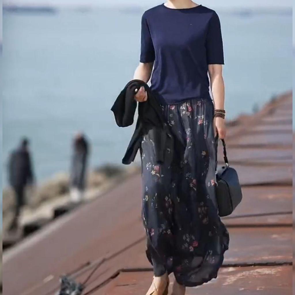 **"Retro Artistic Ethnic Style Skirt - Spring/Summer Collection"**