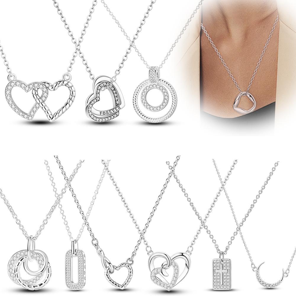 Latest In Love Heart Pendant Piece Necklace Piece Authentic Circle Necklace Women Chain Jewelry Creation Decoration Bracelet Style Accessories Charm