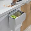 Wall-mounted Kitchen & Bathroom Trash Can with Slide Cover & Wet-Dry Separation