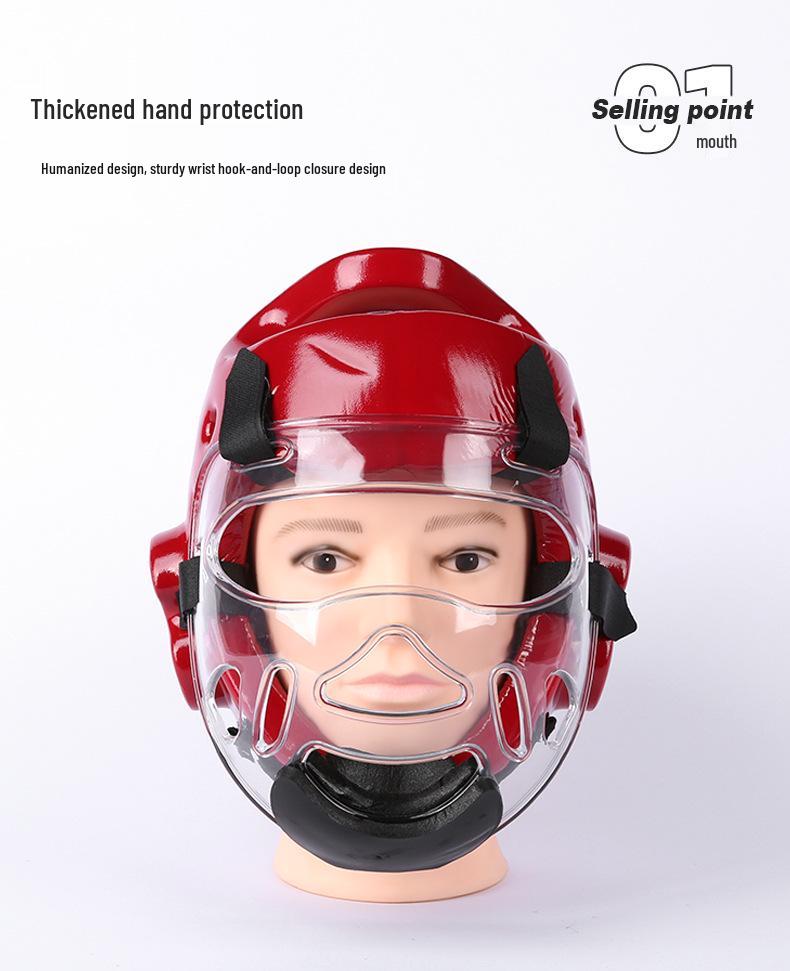 Professional Taekwondo & Karate Headgear with Face Shield and Ear Protection for Adults