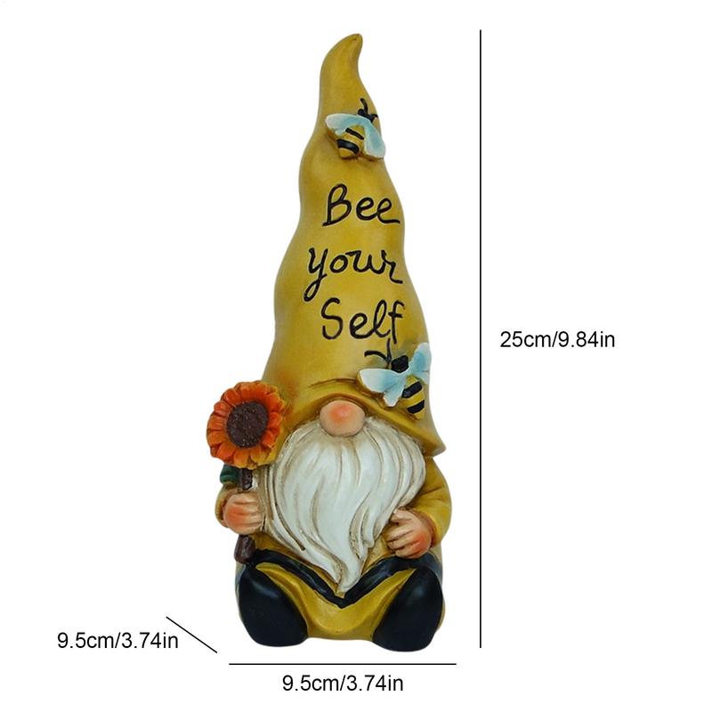 Gartenzwerge Harz Gartenzwerg Statuen für Außen Sonnenblumen-Gnom Statue für Garten Hof Dekorationen Terrasse Rasen Außen Veranda